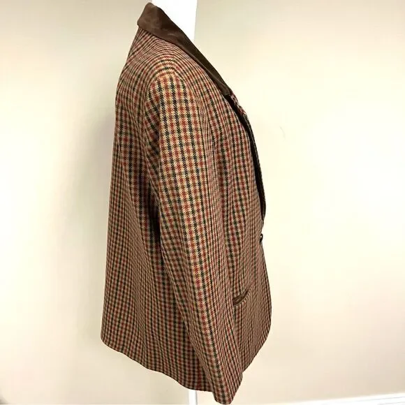 Sag Harbor houndstooth blazer with velvet trim size 14P - Picture 5 of 11